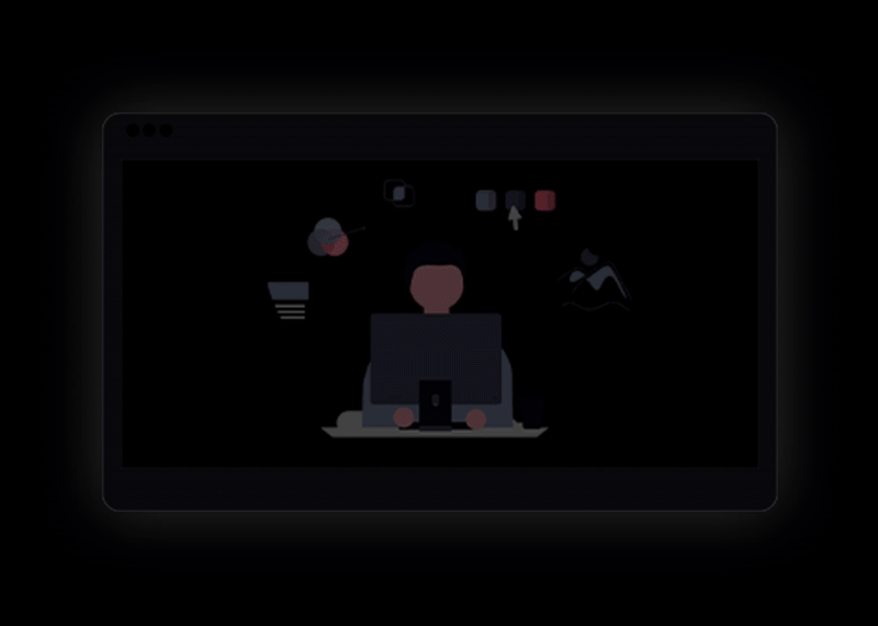 Illustration showing UI design mockups and coding.